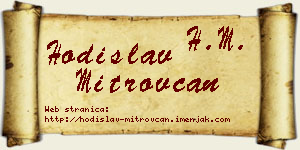 Hodislav Mitrovčan vizit kartica